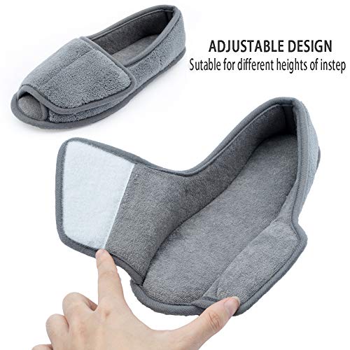 Git-up Women Diabetic Slippers/W Arthritis Edema Adjustable Closure Memory Foam House Shoes Open Toe Extra Wide3