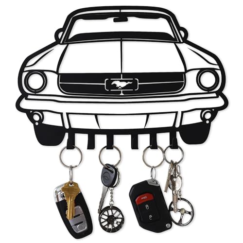 MOOH Metal Automotive Key Holder with 6 Hooks - Unique Wall Mounted Car Lovers Gifts for Men & Women - Cool Man Cave Decor