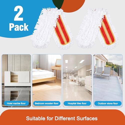 Image of 36 inch Microfiber Mop Pads 2 Pieces Just Fit CLEANHOME Industrial Dust Mop: B08R3F1ZZM,Red | Just Fit CLEANHOME Industrial Dust Mop: B08R3F1ZZM,B0GL7WQZBY,B0GL7R3KKP,B08R3H69ZB