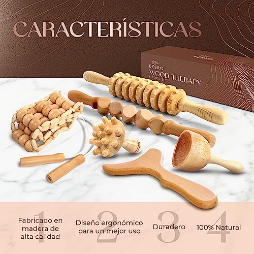 Ezero Maderotherapie Kit Complet Cellulite 6 Pièces - Kit Maderotherapie Complet - Palper Rouler Anti Cellulite, Rouleau Massage AntiCellulite - Drainage Lymphatique (Lot de 6) – vue 6