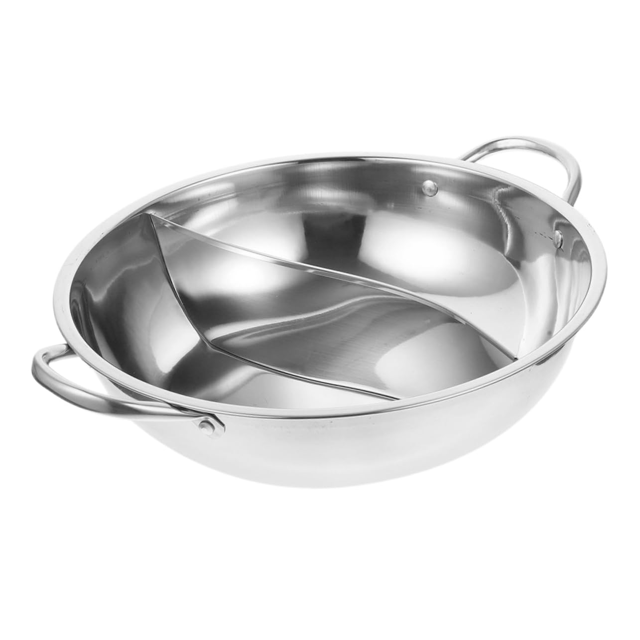 MUCKLILY Stainless Steel Dual Flavor Hot Pot with Divider Soup Cooking Pot for Home -efficient Design for Multiple Dishes Easy to Clean Portable Cooking