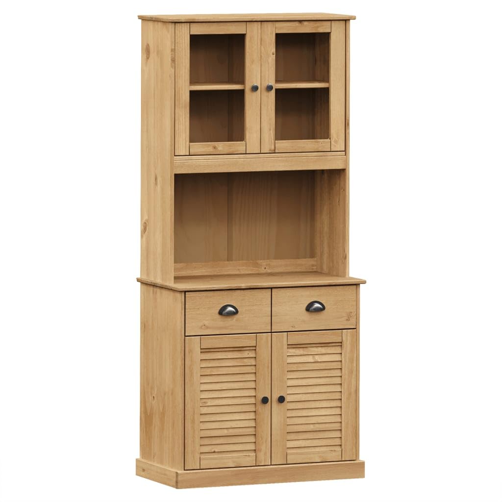Vidaxl (Brown) Highboard Sideboard Side Cabinet Storage Cabinet Vigo Solid Wood Pine Brown