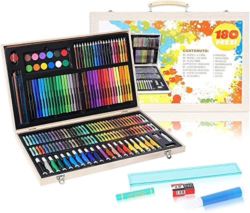 Image of KARP Children Deluxe Art Drawing Set for Kids Case Art and Craft Supplies Drawing and Painting Set Great Gift (180Pcs - Multi)