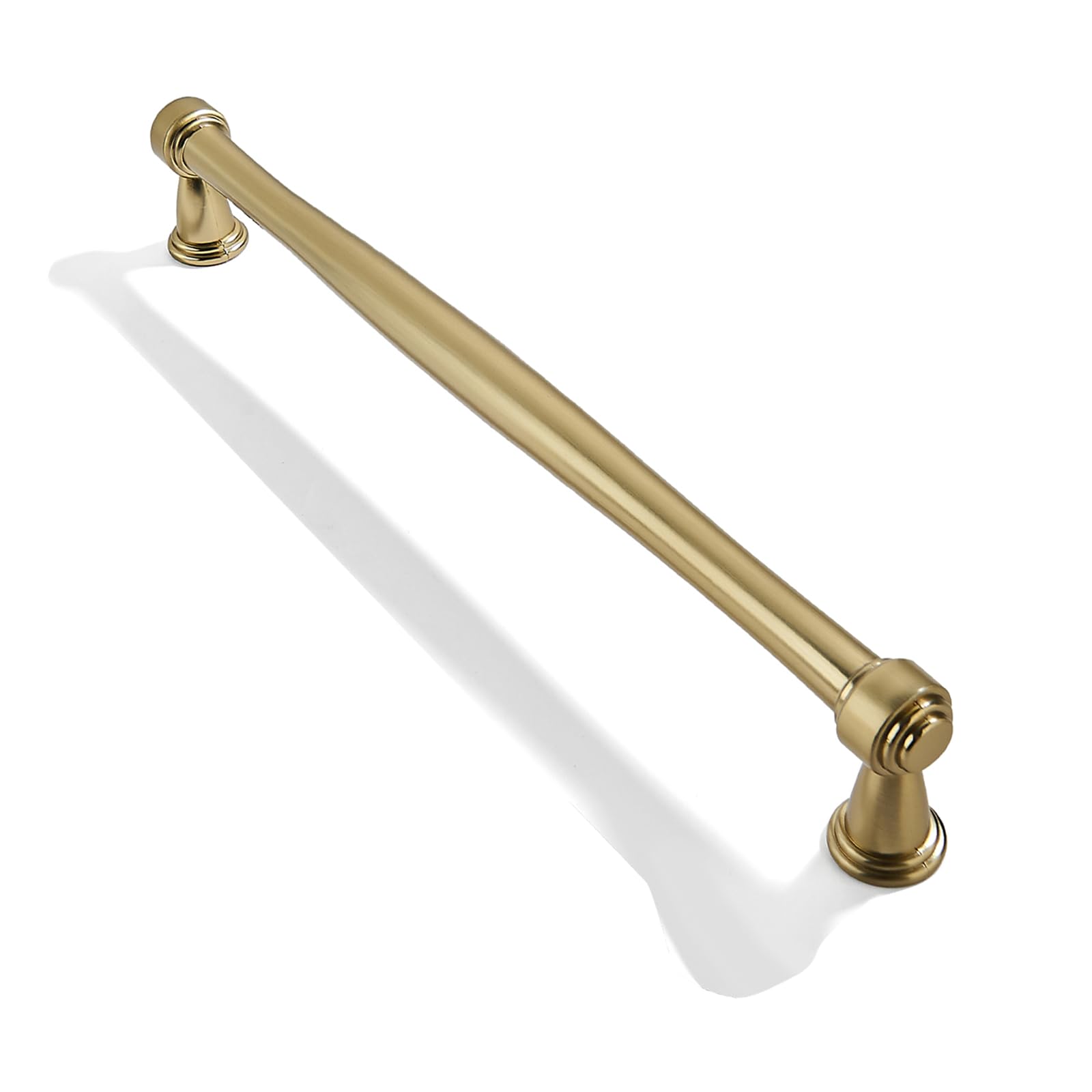 CABDM 10 Pack 8inch(203mm) Center to Center Brushed Brass Cabinet Pulls Handles for Cabinets Cupboard Solid Heavy Duty Drawer Handles Dressers Kitchens bedrooms