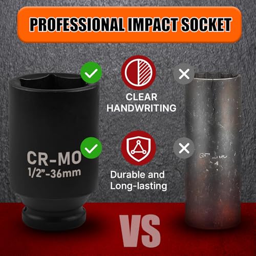 Image of 1 /2 inch Drive Deep Impact Socket, 21mm Socket, CR-MO, Metric, 6 Point