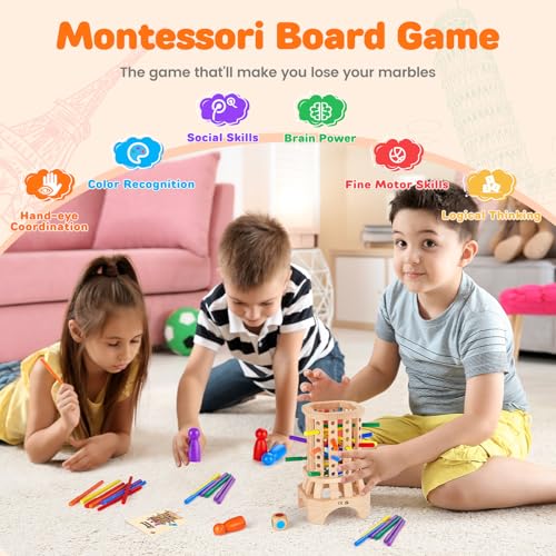 Montessori Wooden Board Game, juego de mesa educativo para niños miniatura 2