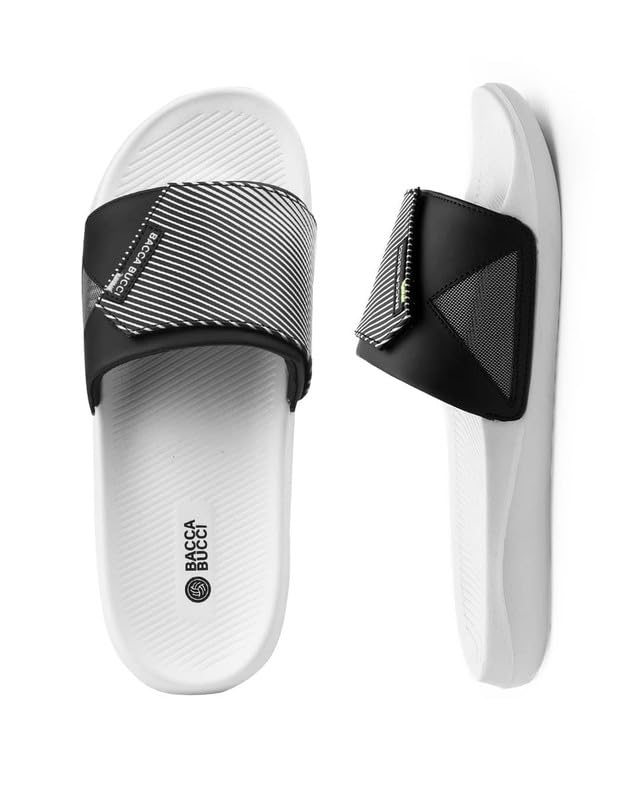 Image of Bacca Bucci Elevate Slides for Men | High-Grade Rubberized EVA Comfort Slides with Non-Skid Outsole | Soft Cushion Footbed | Lightweight Daily Wear Slip-Ons