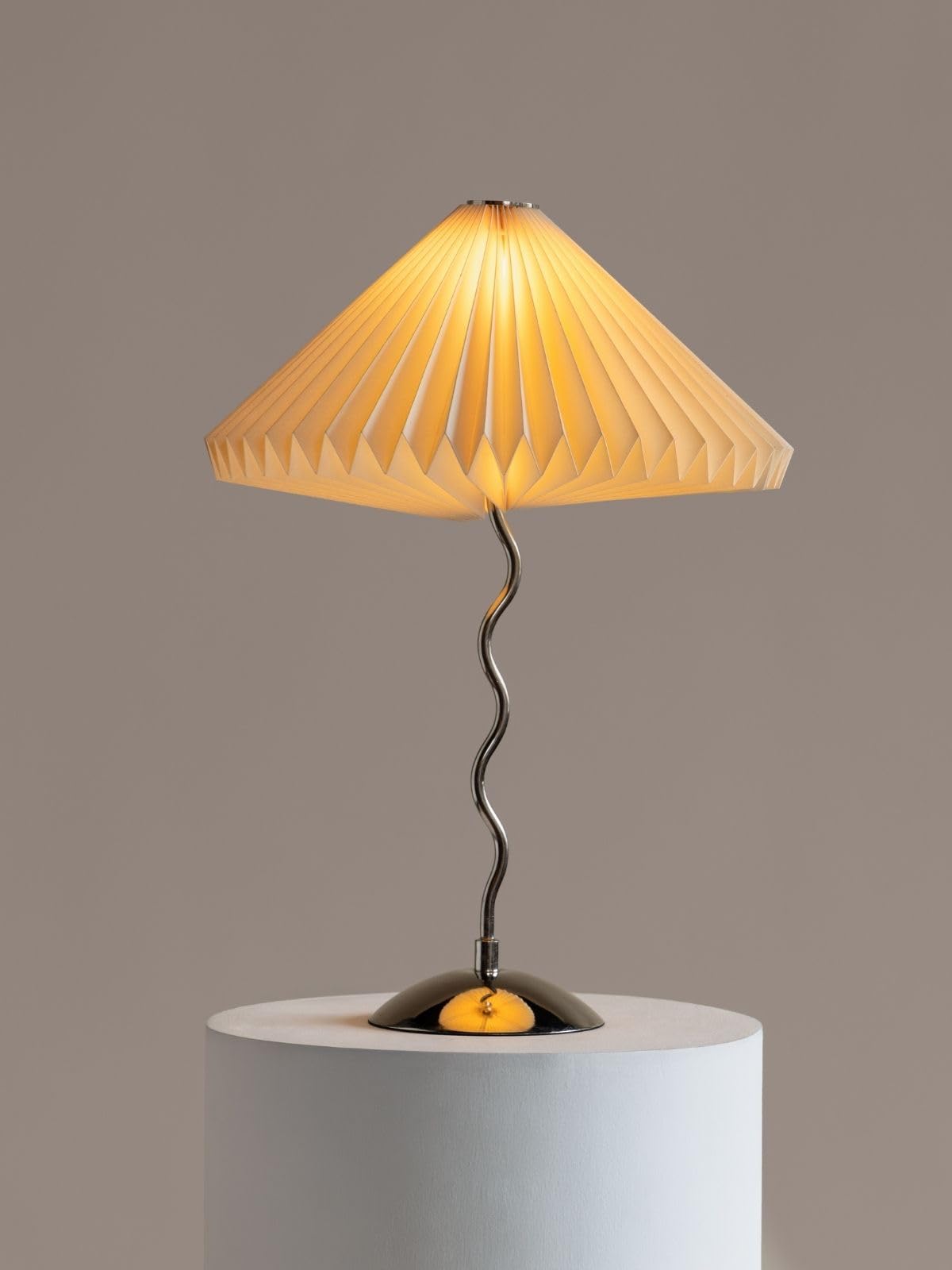 FIG Living Wavy Table Lamp (Off-White) | Paper Handcrafted Design Lampshade | Best for Home Decor, Living Room, Home Office, Study Room | Modern Decoration | (Bulb not Included)-image-6