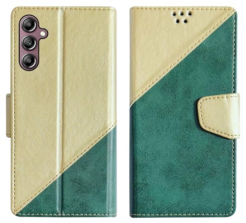SBMS Flip Cover for Samsung Galaxy A04s Back Cover Case with Magnatic Closure | Inbuilt Stand | Card & Money Pocket (MultiGreen)