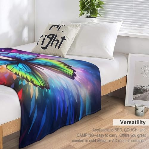 Couvertures en flannel douce imprimé papillon plaid chaud pour lit moelleux - 7