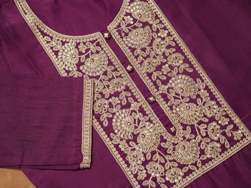 Image of Kaari Women's Embroidered Kurta Set with Pant & Dupatta | Ethnic Kurta Set for Women | Straight Fit | Round Neck | Festive, Wedding, Ceremony