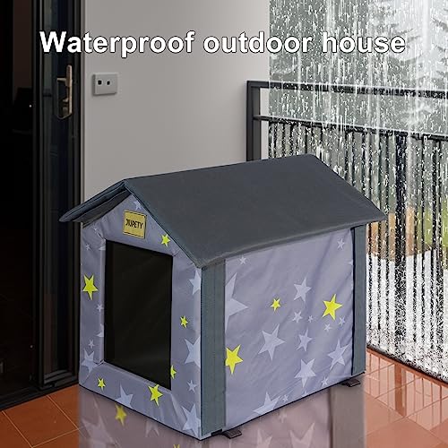 Jiupety Dog House Outdoor For Medium Small Dogs,Dog Bed Indoor Outdoor,Weatherproof Feral Cat Dog House For Puppy,Rabbits.outside Cats Shelter,Enclosed Pet Box,Soft Cave Movable Insulated,Gray #TOP1