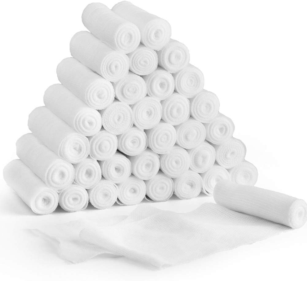 LotFancy Gauze Bandage Roll, 36Count Gauze Wrap, 4" x 4