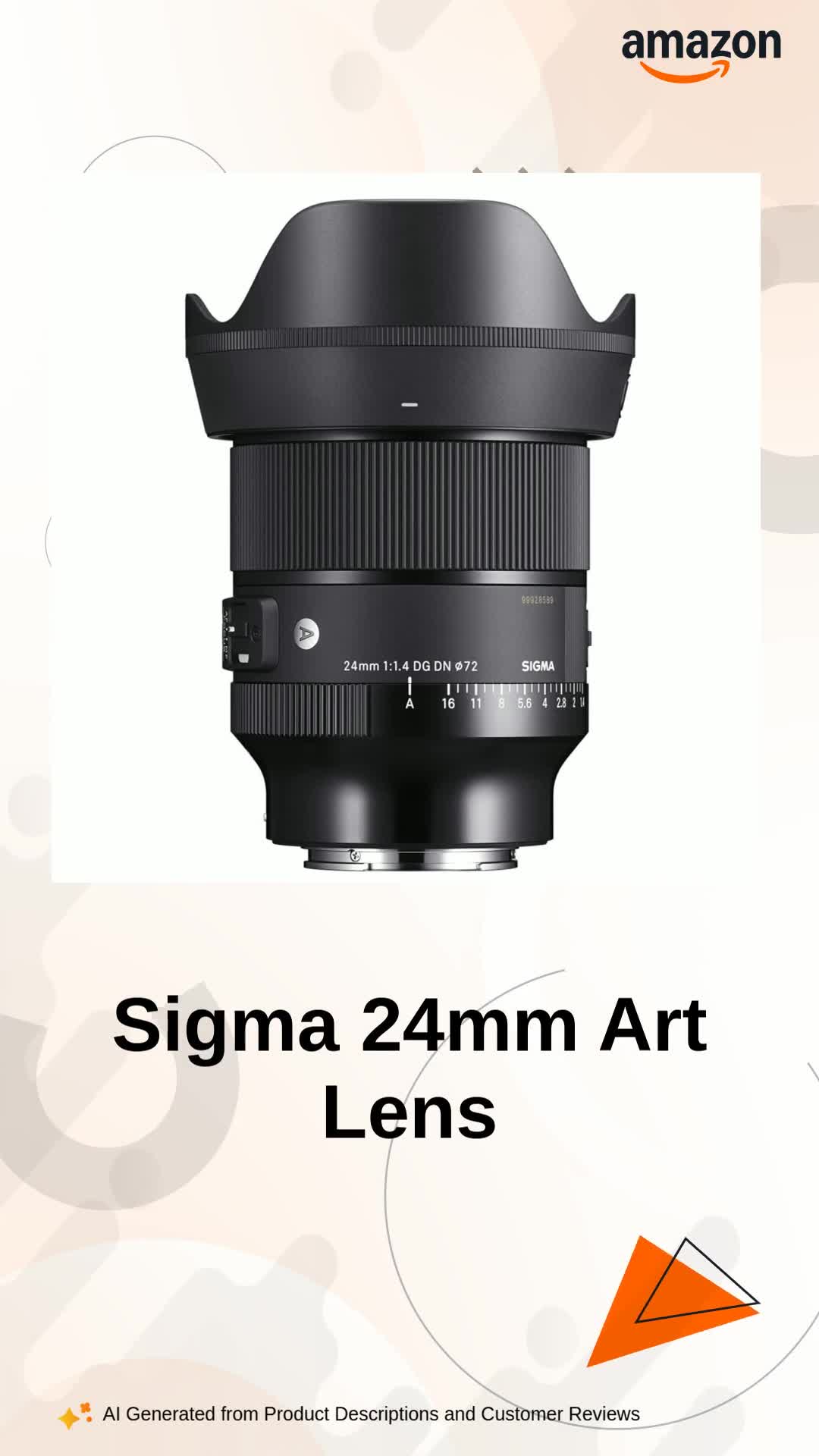 Sigma 24mm F/1.4 DG DN Art Lens for Sony E Mount Mirrorless