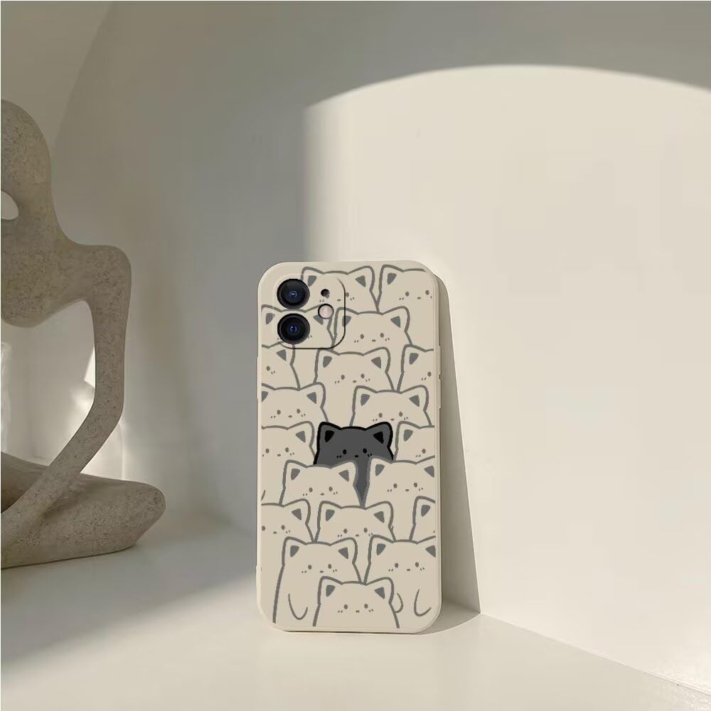 Creativo Cartone Animato Custodia Morbida in Silicone Compatibile con Xiaomi Redmi Note 9 4G Cover, [Pattern Gatto] Anti Fall Protettivo Case, Bianco