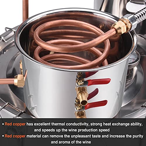 Seeutek Alcohol Still 5Gal 18L Stainless Steel Alcohol Distiller Spirit Boiler Copper Tube Ethanol Still With Thumper Keg And Build-In Thermometer For Home Brewing And Diy Whisky Wine Brandy Making #TOP4