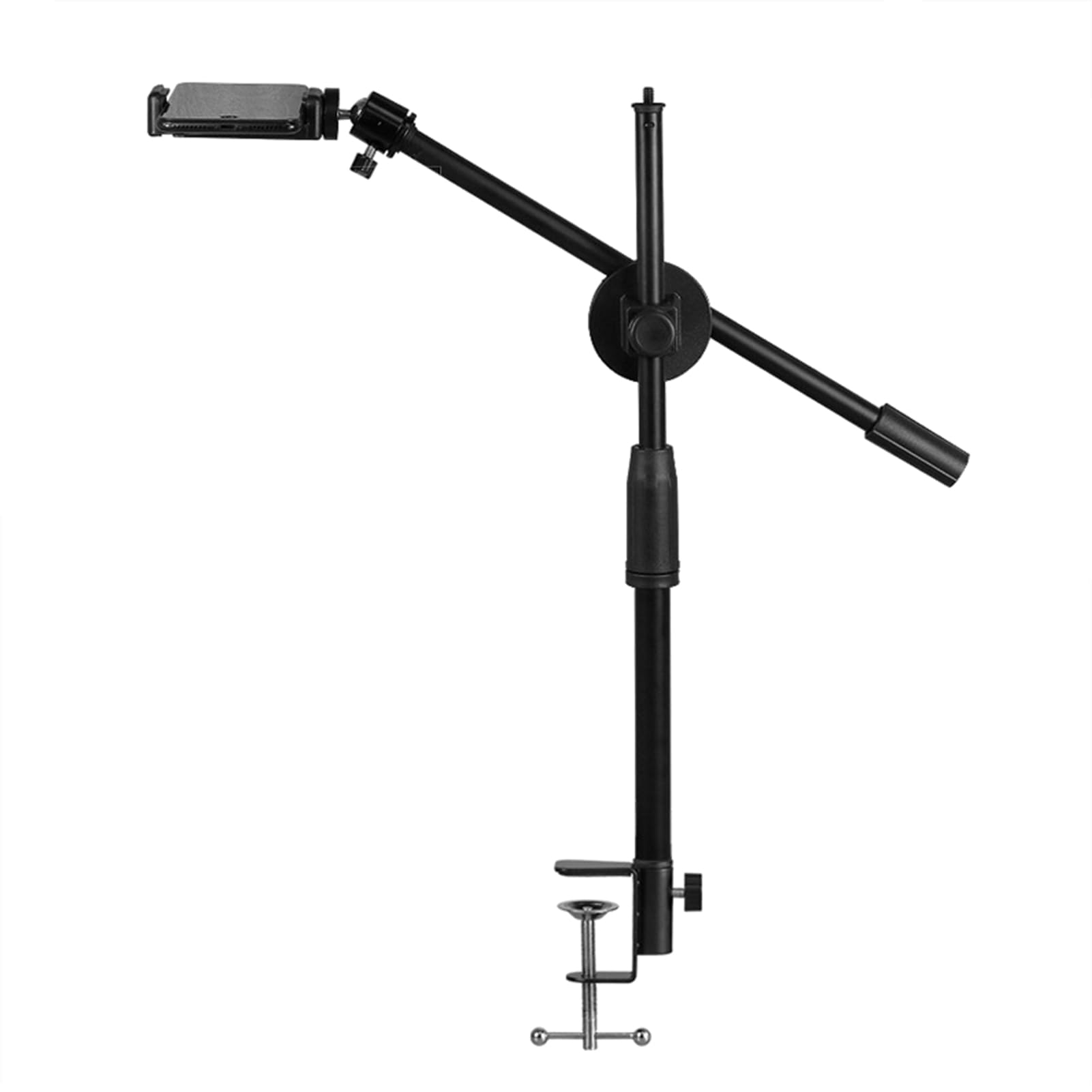 Aoresac Soporte de Mesa de Brazo de Brazo Ajustable con Soporte para Teléfono, Luces de Relleno de Cardáneo Desk Clask para Grabar Transmisión en con Soporte de Teléfono Flexible (C)
