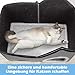 Eukue Katzenhaus, Warm Katzenhöhle Outdoor, Abnehmbar Hundehütte mit Waschbarem Kissen und Plattform, Katzenhöhle für Draußen, Katzenhaus Höhle für Kleine und Mittlere Haustiere, Grau