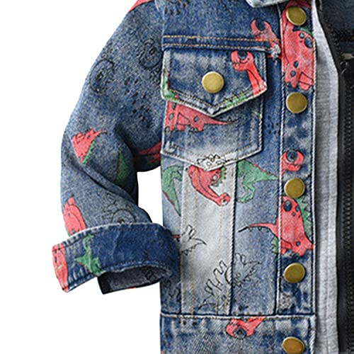Toddler Boys Girls Long Sleeve Winter Warm Outwear Vest Jacket Jean Coat Dinosaur Printing Toddler Girl Hoodie2