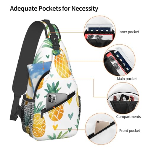 Mochila bandolera Watercolor Pineapple unisex ligera para viaje miniatura 4
