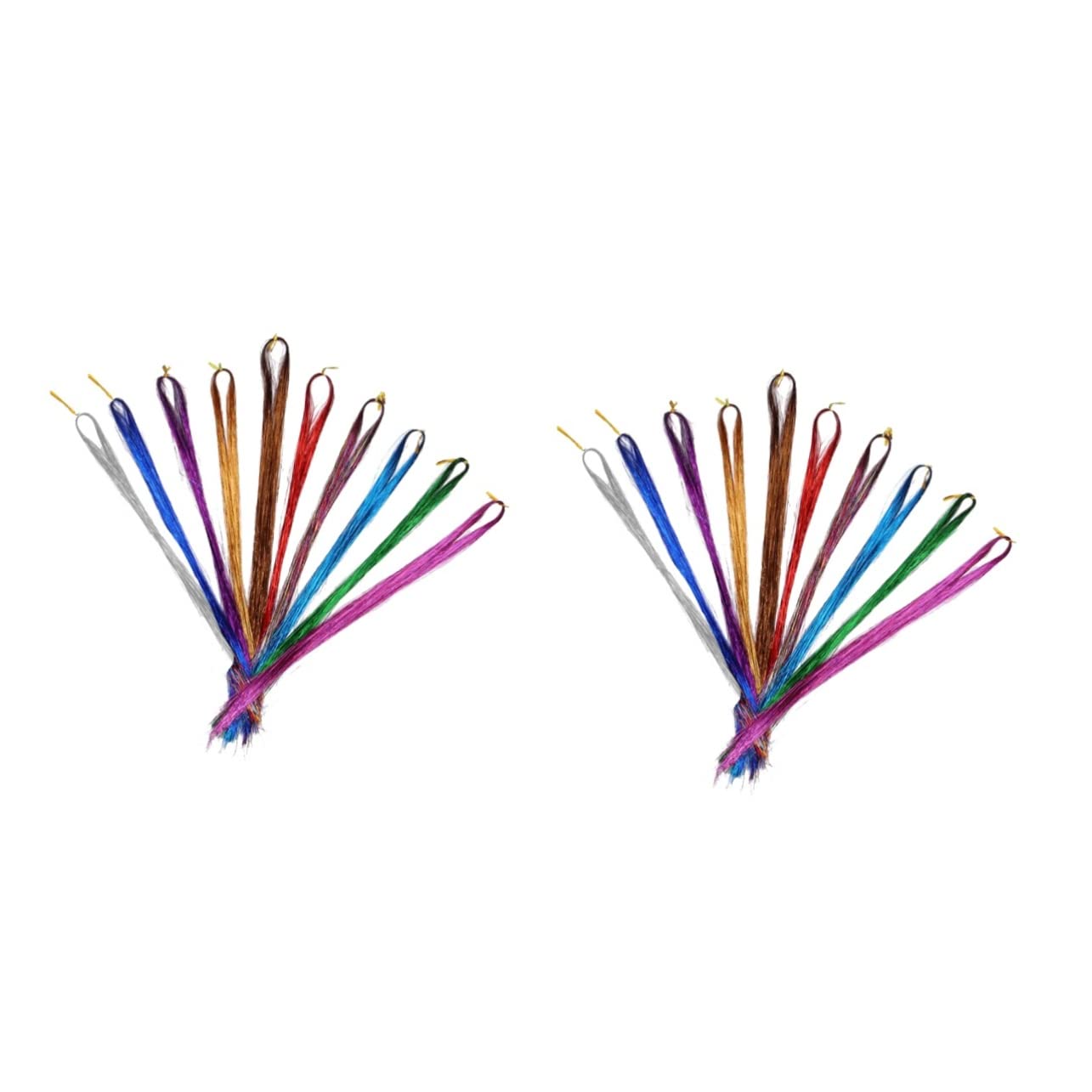 minkissy 2sets Fashionable Pink Hair Extensions Long Straight Synthetic Hair Highlighter Rave Extensions False Pieces Easy to Trim Add Instant Length 10pcs*2