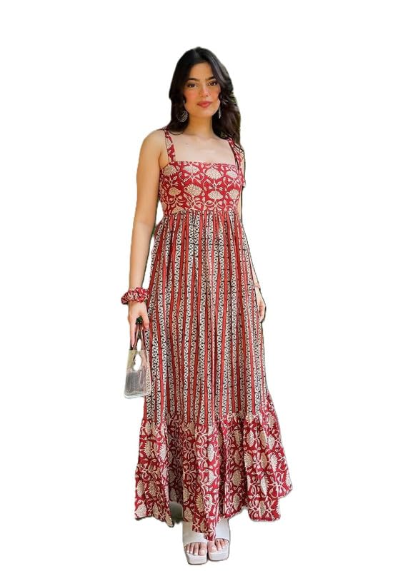 injofash Women Long Flowy Maxi Dress Elegant Casual Party Summer Stylish Boho Occasion Look-picture-10