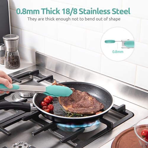 Pinças de cozinha resistentes ao calor de 150ºF: Conjunto de pinças de silicone U-Taste de 9 + 30 cm