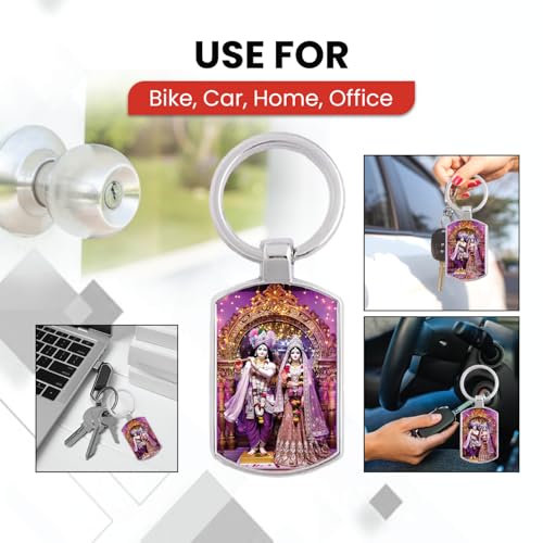 Image of Stylish Metal Keychains with Permanent Glossy Print - Inspirational Quotes & Spiritual Designs - Perfect Key chains for loved ones, Personal Use, Gifts & Return Gifts