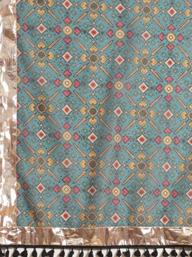 Image of Shae by SASSAFRAS Women Patola Saree With Unstitched Blouse