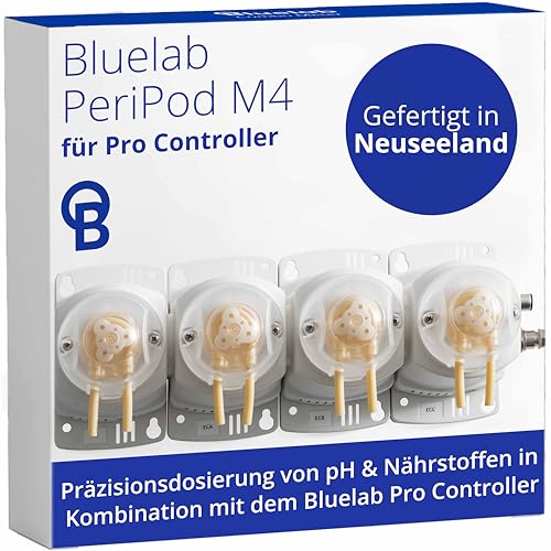 Bluelab PERIPODM4 PeriPod M4 für Pro Controller Genau Dosier von pH & Nutrients (EC) mit 4 Peristaltische Pumpen 120 ml/min, Garten Wasser Dosieranlage Gerät für Hydrokultur & Flüssig Pflanzen Dünger