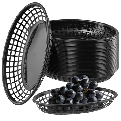 Zoenhou 30 Cestas Ovaladas Para Patatas Fritas, Hamburguesas Y Sándwiches, 23 X 14 X 4 Cm, Plástico Reutilizable, Fiestas, Catering, Hogar