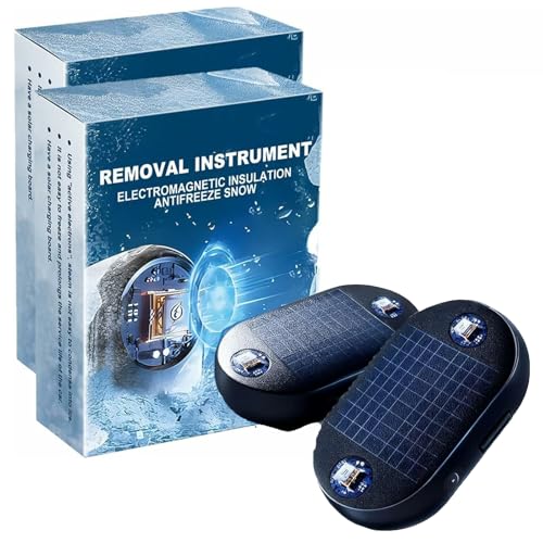 2PCS Anti-Freeze Electromagnetic Car Snow Removal Device, Electromagnetic Snow Removal, 2026 New Portable Anti-Freeze Snow Remover with Solar Power for Ice Scraping