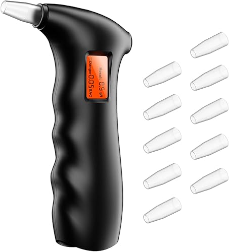 Alcoholímetro, probador de alcohol de respiración de precisión de grado personal con boquillas reemplazables, probador de alcohol alcoholímetro para