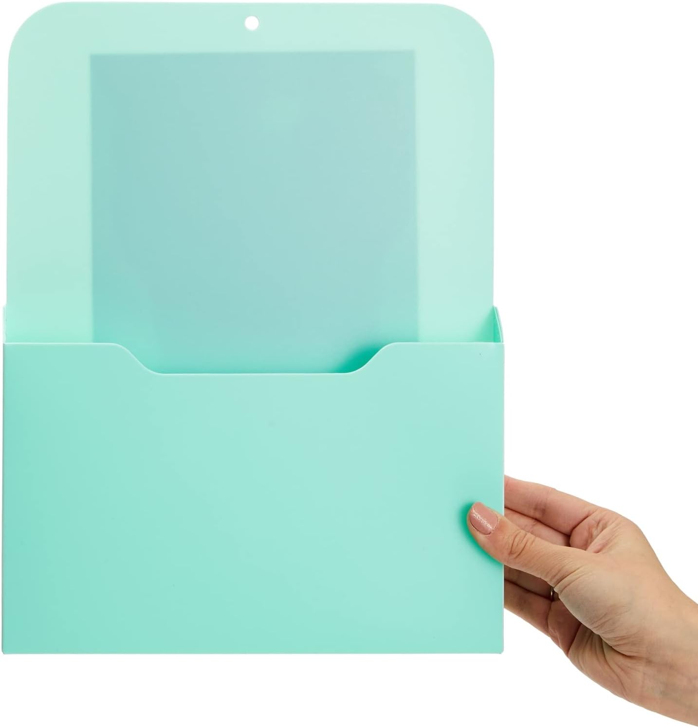 2 Pack Mint Magnetic Wall File Organizer, Storage for Mail, Letters, Paper, Office Supplies (10 x 13 in)