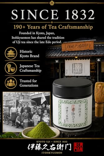 ITOHKYUEMON Kyoto Uji First-Harvest Ceremonial Grade Matcha Green Tea Powder – Authentic Japanese Uji, Japan (20 g / 0.7 oz) – Ujimidori 20 (Grade 1) — view 3