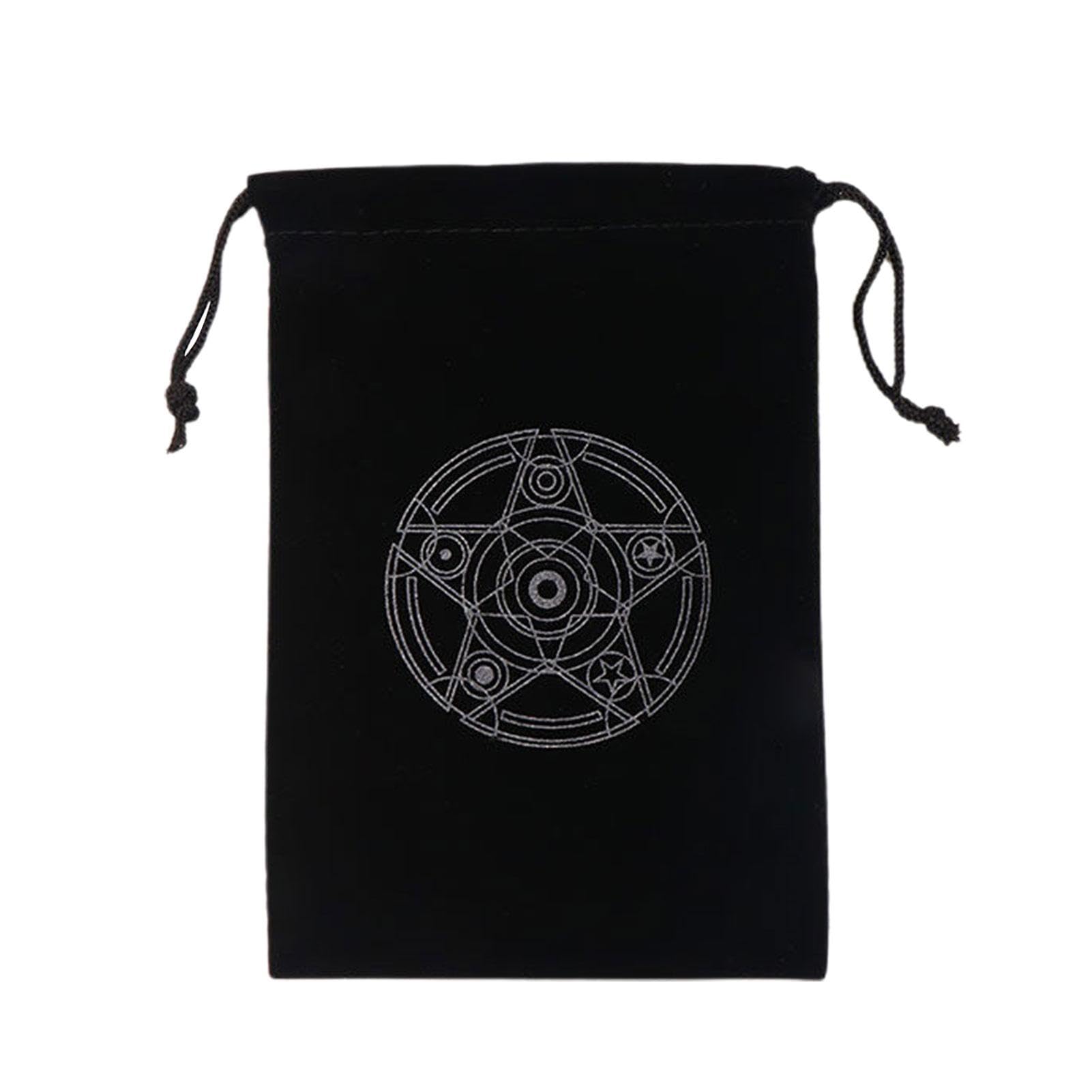 Tarot Taschen Beutel - Mysteriöser Tarot-Kartenhalter mit schwarzer Magie - Tarot-Karten- und Würfel-Aufbewahrungstasche, Brettspiel-Stickerei-Tarot-Tasche mit Kordelzug für Tarot-Enthusiasten