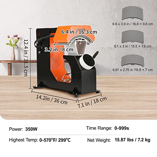 VEVOR 3-in-1 Auto Hat Heat Press Machine for Caps - No Crease, Automatic Release&Press Knob-Style Digital Control Panel, with 3pcs Interchangeable Platens(6.6" x 2.7", 6.6" x 3.8", 6.1" x 3") by VEVOR - Image 7