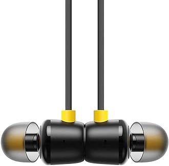 UrCart Earphones In Ear for Realme XT Original Like Wired Stereo Deep Bass With Built in-line Mic, With Premium Quality Good Sound Call Answer/End Button, Music 3.5mm Aux Audio Jack (Black)
