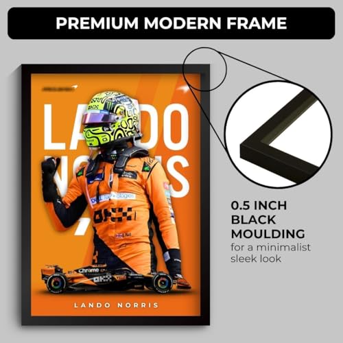 Image of Funk You Store Lando Norris Poster | Framed McLaren F1 Car A4 Sized (31 x 23 cm) | Lando Norris F1 Poster | McLaren Car Posters for Wall, Gift for Boys, Formula 1 Frames | Formula 1 Frame (F 085)