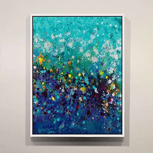 JIAREN Peinture À l'huile Peinte À La Main sur Toile,Art Mural Moderne Esthétique De Couleur Abstraite Oeuvre Couteau À Palette Texturé Vertical sans Cadre Grande Taille Peintures Fraîches Décor À