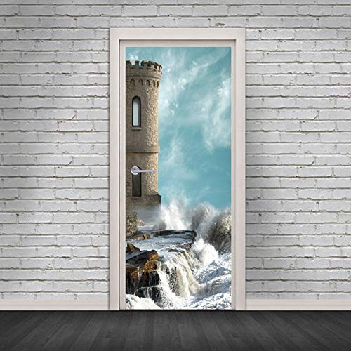 Duokon Autocollant De Porte 2 Pièces Porte Autocollant PVC Porte Murale