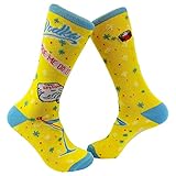 Vodka Made Me Do It Sock Funny Party Drinking Footwear (Yellow) - Womens (5-10)