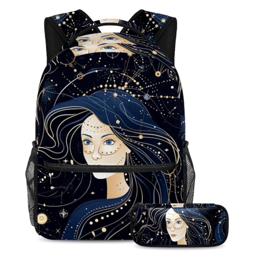 Sac à dos Constellation Vierge 68 avec trousse pour étudiants