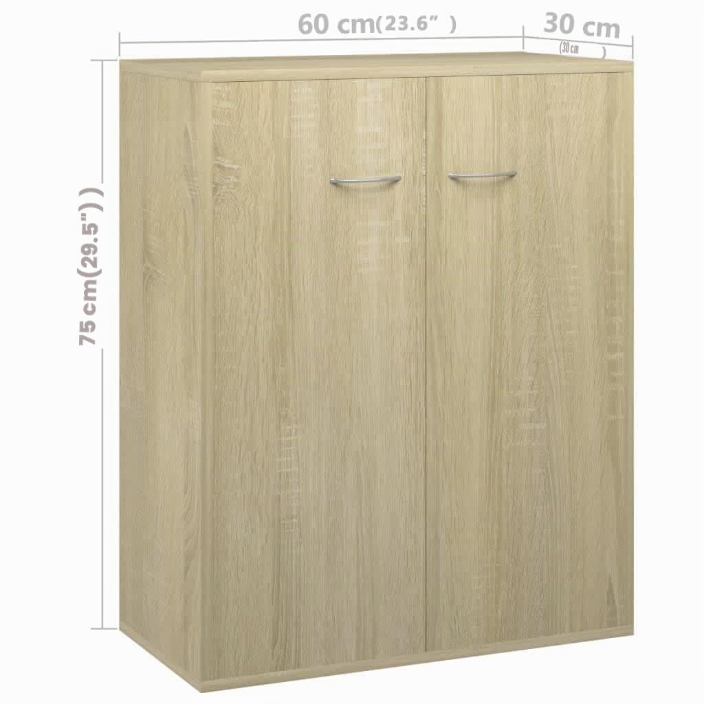 vidaXL Aparador Muebles de Cajones Almacenaje Buffet para Salón Comedor Dormitorio Casa Hogar Oficina de Madera Contrachapada Roble Sonoma 60x30x75 cm
