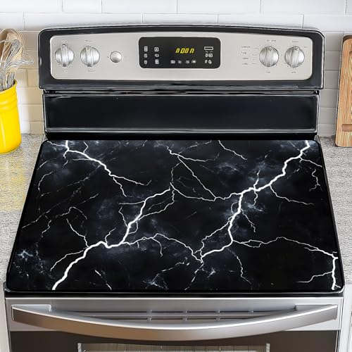 Image of Stove Top Cover for Electric Stove,Glass Stove Top Cover, Heat Resistant Glass Cooktop Cover, Stovetop Protector, Kitchen Decor, Dish Drying Mats Cover for Ceramic Washer Top 28.5x20.5 inch