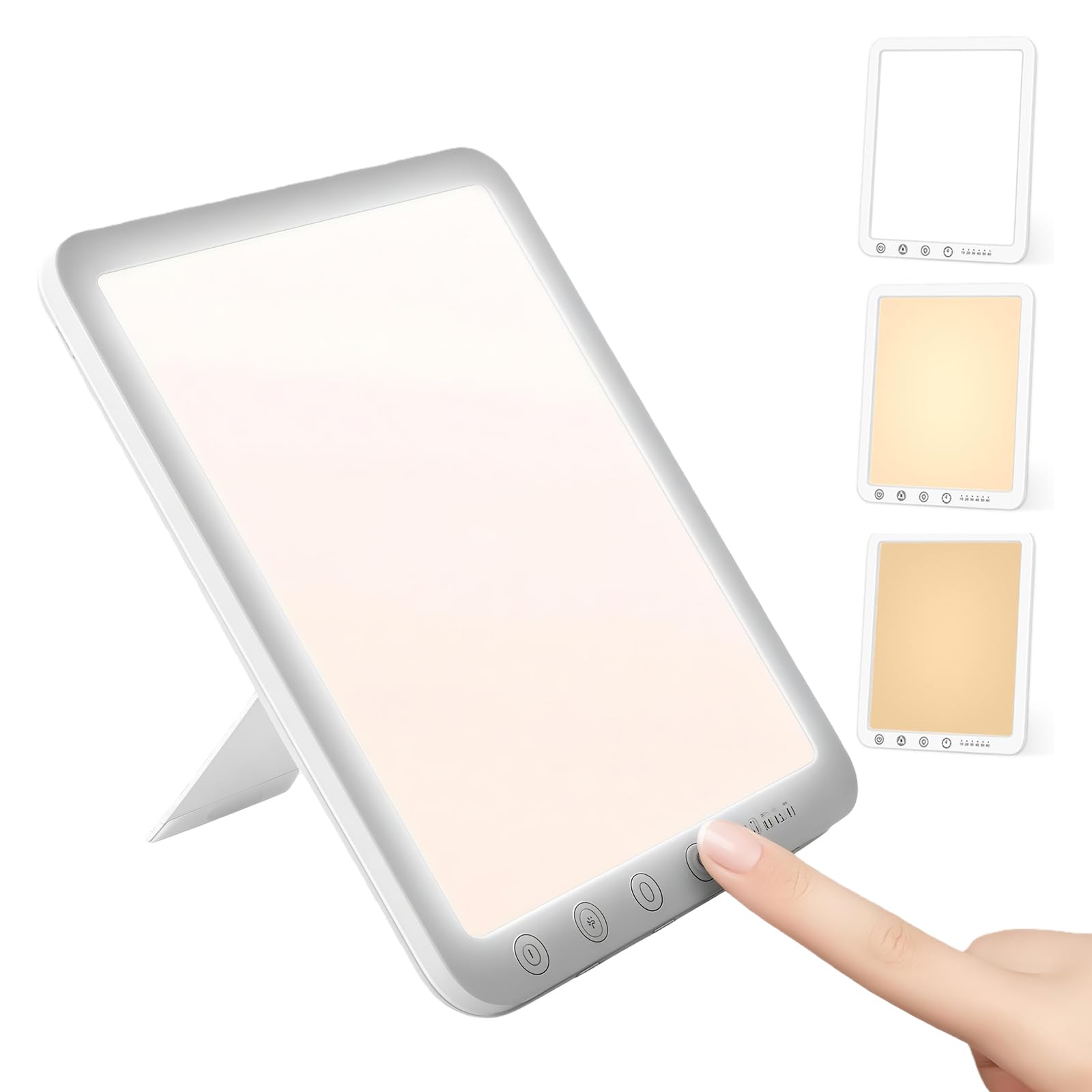BAIFULAI Tageslichtlampe 15000 Lux, Lichttherapielampe UV-Frei Therapielicht, LED Daylight Lampe, 3 Farbtemperaturen, 4 Helligkeitsstufen Timer, Touch-Control, Sonnenlicht Lampe für Zuhause/Büro