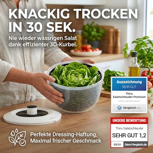 Thiru Salatschleuder Premium 5L – Testsieger 2025 – 60 Tage testen – Ansicht 2