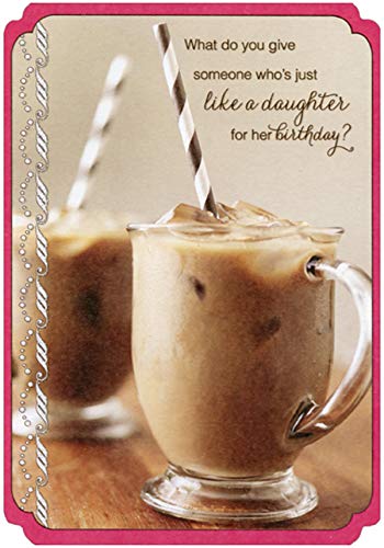 Designer Greetings Two Drinks with Black and White Straws Birthday Card for Someone Like a Daughter