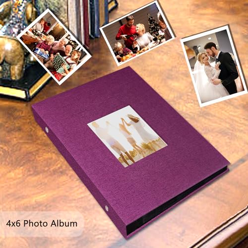 Miaikoe Photo Album 6x4 300 Pockets Slip in Large Capacity Album for Family Wedding Anniversary Linen Album Book Holds 300 Horizontal 10x15cm Photos(300 Pockets - Image 3