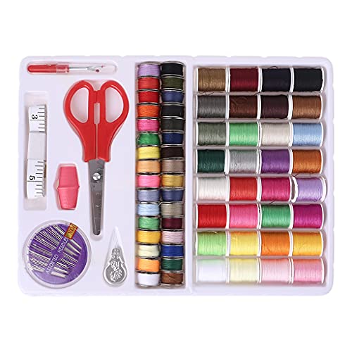 Costura completa de aguja e hilo 100 piezas kits básicos de costura con caja de almacenamiento para coser para adultos principiantes